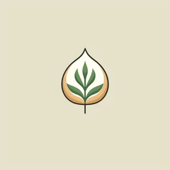 Minimalist leaf logo for sustainable fashion brand in green and white - Image 4