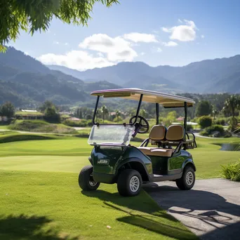 Luxury Golf Cart with Mountain View