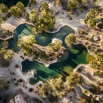 Aerial View of Desert Oasis