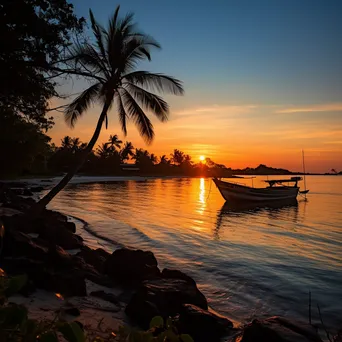 Sunset on Tropical Island