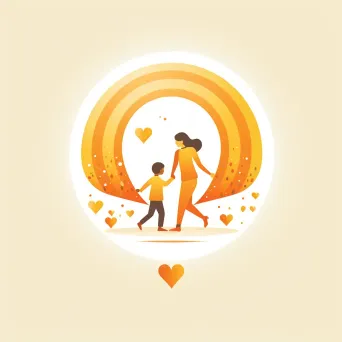 Caring and compassionate logo with a child icon in orange and yellow - Image 2