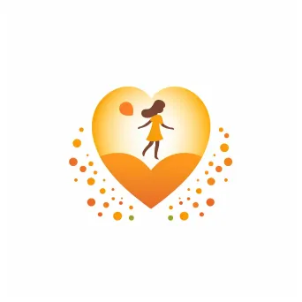 Caring and compassionate logo with a child icon in orange and yellow - Image 4