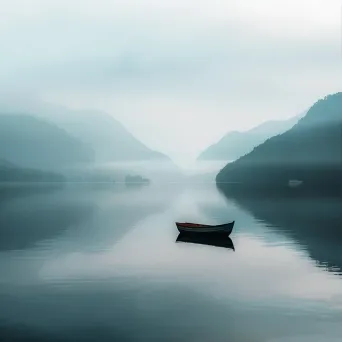 Single boat on tranquil mountain lake shot on Nikon Z7 II - Image 3