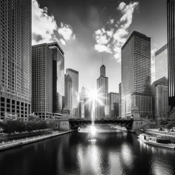 Chicago skyline river - Image 3