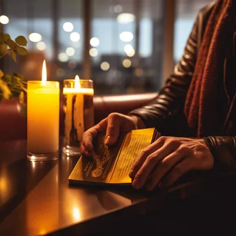 Traveler holding passport and boarding pass in an airport lounge. - Image 3