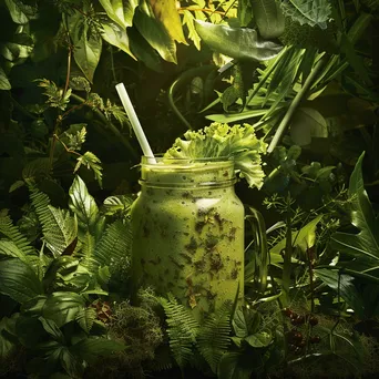 Fresh smoothie in a jar with a straw. - Image 3