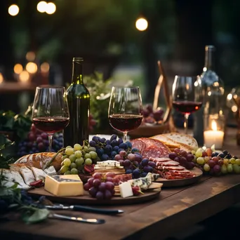 Outdoor table set for a wine tasting event - Image 1