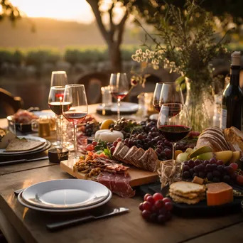 Outdoor table set for a wine tasting event - Image 4