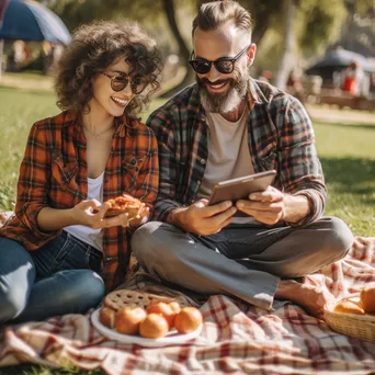 Couple Enjoying a Healthy Picnic