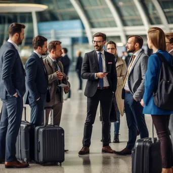 Diverse Business Travelers at Boarding Gate