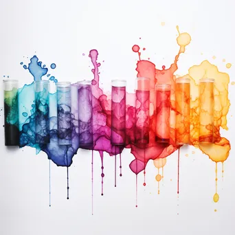 Chromatography paper showing vibrant ink separation on a white background. - Image 1