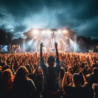 Full band performing at an outdoor festival with engaged audience. - Image 3