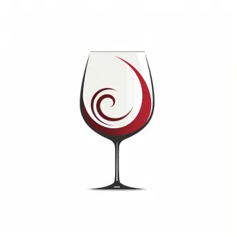 Elegant wine glass with swirling wine on white background - Image 1