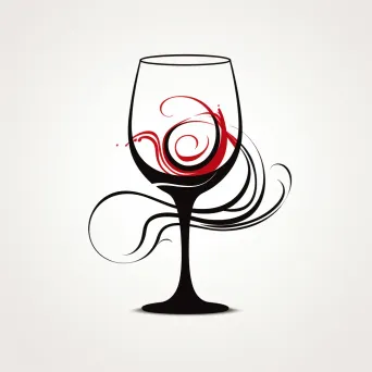 Elegant wine glass with swirling wine on white background - Image 4