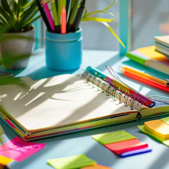 Colorful Study Notes on Desk