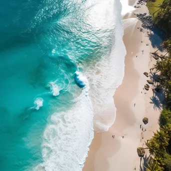 Aerial view of a coastline with turquoise waters and white sands - Image 3