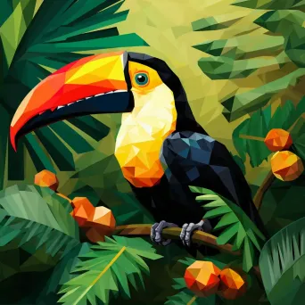 Low Poly Tropical Toucan