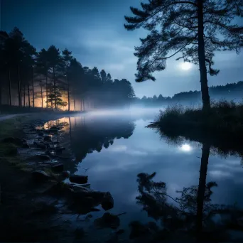 Moonlit Tranquil Lake