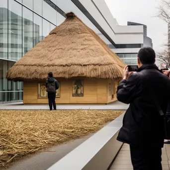 Exhibition of thatching techniques against modern architecture - Image 3