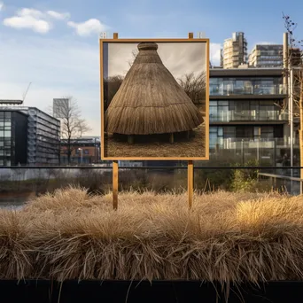 Exhibition of thatching techniques against modern architecture - Image 4