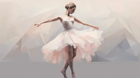 Low poly portrait of a dreamy ballerina in soft pastel colors - Image 3