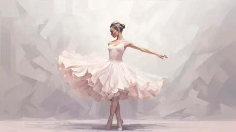 Low poly portrait of a dreamy ballerina in soft pastel colors - Image 4