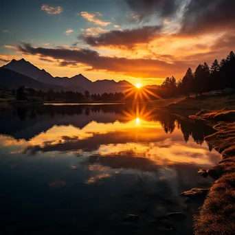 Golden Hour at Alpine Lake