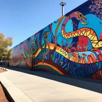 Rainbow Serpent in Graffiti Mural