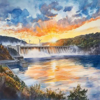 Sunrise Over the Dam