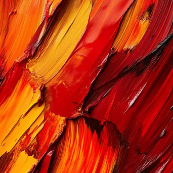 Crimson and orange paint strokes on canvas - Image 2