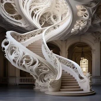 Museum staircase sculptures - Image 1