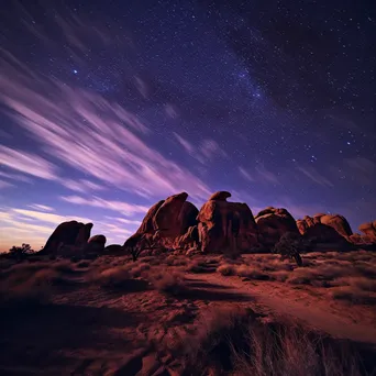 Twilight Silhouettes of Desert Rocks