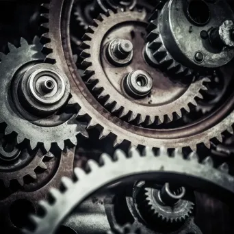 Abstract interconnected gears and organic elements - Image 4