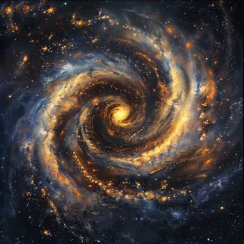 Galactic whirlpool with swirling stars and cosmic dust in mesmerizing pattern - Image 2