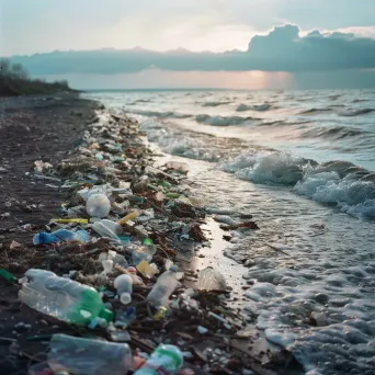 Plastic waste and litter on the beach shore - Image 3