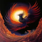 Illustration of a phoenix rising from the ashes - Image 1