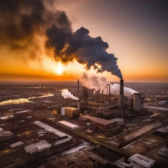 Factory smoke contaminating the sky, showing industrial pollution - Image 3