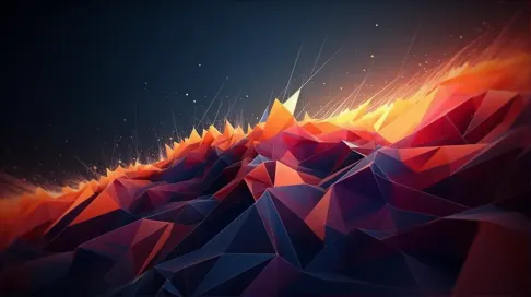 Dynamic low poly music visualizer with overlapping polygons pulsating to the rhythm - Image 1