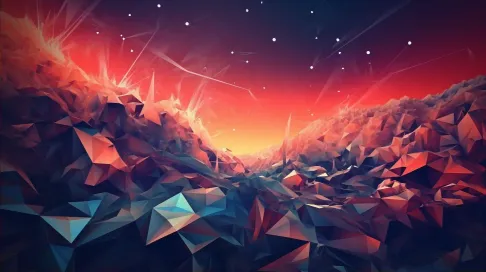 Dynamic low poly music visualizer with overlapping polygons pulsating to the rhythm - Image 2