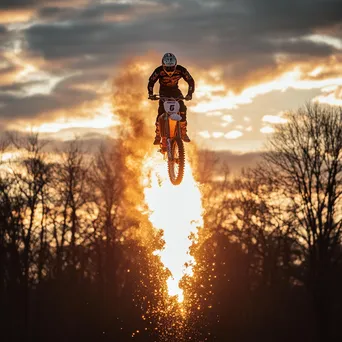 Motocross rider performing trick in mid-air - Image 4