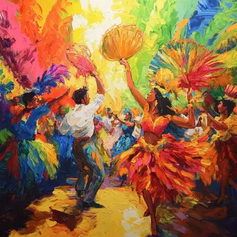 Acrylic painting of energetic dance at Rio Carnival - Image 2