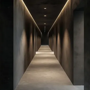 dimly lit minimalist corridor - Image 2