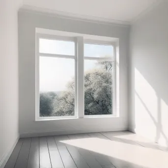 Empty White Room Window