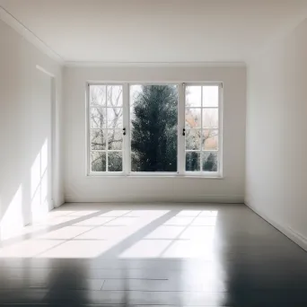 Minimalist window frame in empty white room shot on iPhone 12 Pro - Image 2