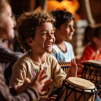 Children playing instruments in music class - Image 1