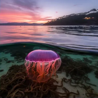 Enchanting coral reef at dusk with jellyfish, shot on a Canon EOS-1D X Mark III. - Image 2