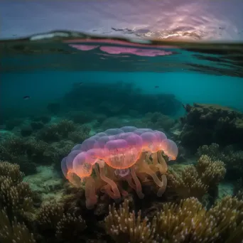 Enchanting coral reef at dusk with jellyfish, shot on a Canon EOS-1D X Mark III. - Image 4