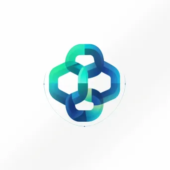 Chain link icon in blue and green on a white background - Image 4