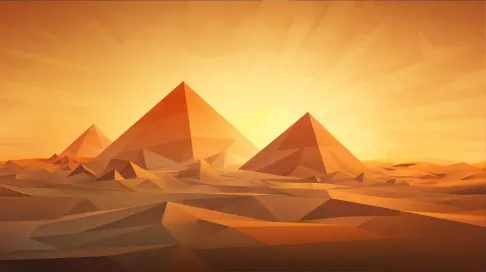 Stylized Egyptian pyramids in geometric, low poly style - Image 3