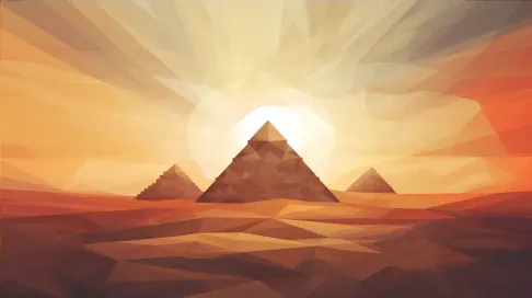 Stylized Egyptian pyramids in geometric, low poly style - Image 4